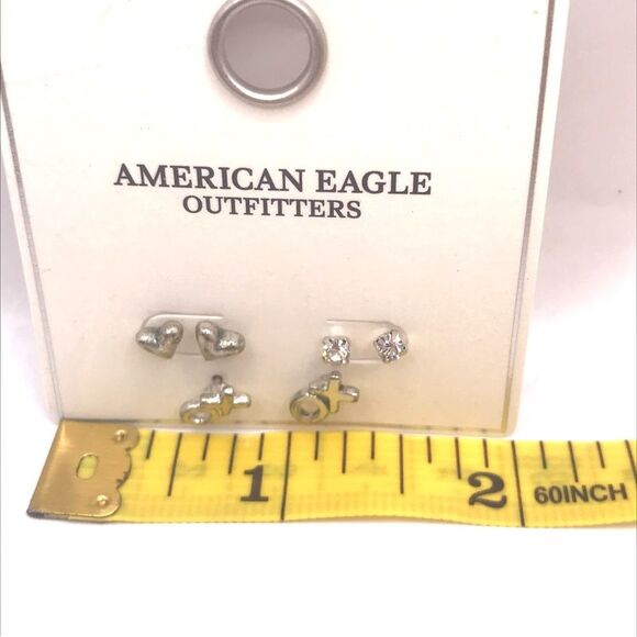 American Eagle Outfitters Minimalist Silver Stud Earrings Set - Picture 5 of 5